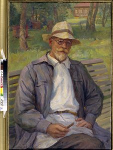 Porträtt av målaren Ivan Gorshkin Sorokopudov, 1900-talet (olja på duk)