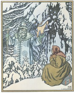 Illustration till sagan Morozko, 1932 av Ivan Yakovlevich Bilibin