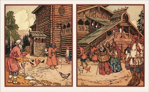 Illustration till Sagan om fiskaren och fisken, 1933 av Ivan Yakovlevich Bilibin