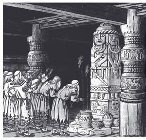 Tillbedjan av guden Svetovid, 1934 av Ivan Yakovlevich Bilibin