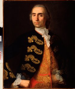 Porträtt av dYvan Kotsarev (Porträtt av Ivan Kotsarev) - Painture av Ivan Yakovlevich Vishnyakov (Vishnyakov) (1699-1761), huile sur toile