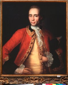 Porträtt av författaren och översättaren M Begichev - Målning av Ivan Yakovlevich Vishnyakov (Vishniakov) (1699-1761), olja på duk