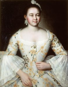 Porträtt av Mikhail Yakovlevs hustru, efter 1756 (par 74379)