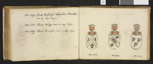 Illustration hämtad från ett privat arkiv i Nationalbiblioteket med titeln Insignia quædam virorum illustrium in Norvegia quodam habitantium av Iver Nielssøn Hirtzholm av Iver Hirtzholm