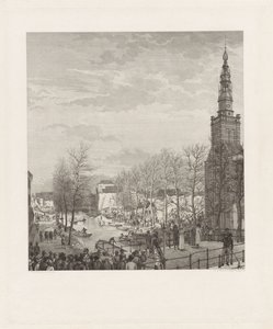 Förödelse på Steenschuur efter krutkatastrofen i Leiden, 1807