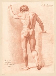 Stående manlig naken, bakifrån (1:a pris 1805) av Izaak Riewert Schmidt