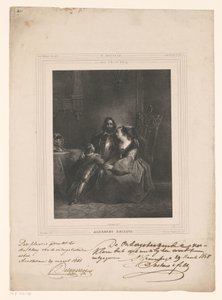 Albrecht Beiling tar farväl av fru och barn Albrecht Beiling (titel på objekt) av J.B. Clermans