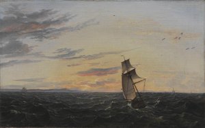 Ett havslandskap. Kusten av ön Rügen i kvällsljus av Johan Christian Dahl