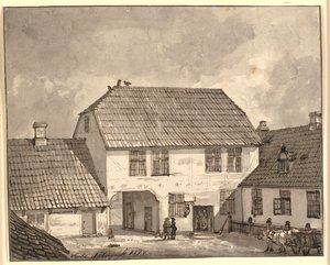Gårdsinredning från Sorø av Johan Christian Dahl