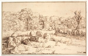 Landskap med rester av en tärning av Johan Christian Dahl