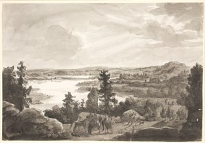 Utsikt över en sjö, Norge av Johan Christian Dahl