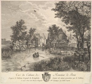 Flodlandskap efter målningen i herr Poullains kabinett, 1780. av JF Borgnet