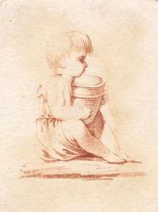 En liten sittande pojke av J.F. Clemens