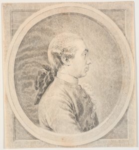 mäns porträtt. Profil till vänster av J.F. Clemens