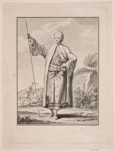 Porträtt av Carsten Niebuhr i arabisk klänning av J.F. Clemens