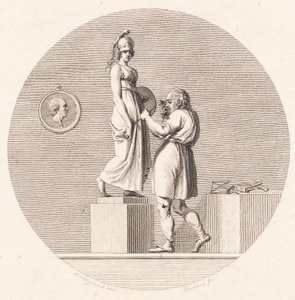 Sergel arbetar i sin ateljé av J.F. Clemens