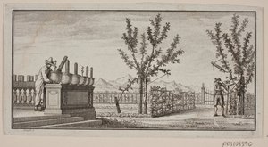 Vinjett med fyra bevingade andar av J.F. Clemens