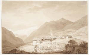 Byn Airolo i Alperna av J.L. Lund