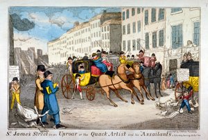 "St James Street i uppståndelse, eller kvacksalvarekonstnären och hans angripare", 1819