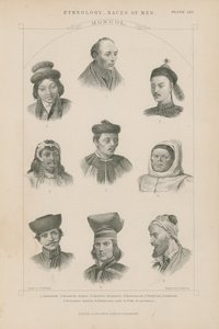 Nio ansikten av olika mongoliska raser