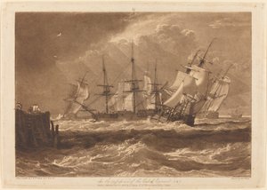Ships in a Breeze, publicerad 1808. av Joseph Mallord William Turner