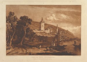 Staden Thun, Schweiz Liber Studiorum, del XII, skylt 59, 1 januari, av Joseph Mallord William Turner