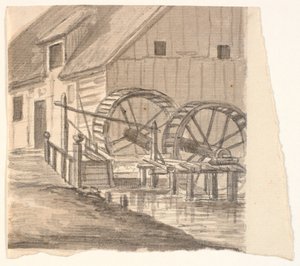 Kvarnhjul och del av kvarn