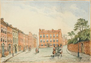 Cross House med Vicars Pump, Newcastle kroppsfärg, penna och wc ombord av J.R. Dewar