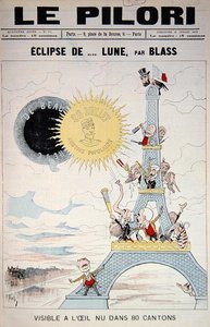 Framsidan av "Le Pilori" angående de franska valen 1889 och general Boulanger, 28 juli 1889 (lito i färg)