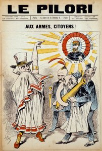 En av tidningen "" pelaren"": "" till medborgarnas vapen! "" den 2 december 1888 under en demonstration mot general Boulanger. Illustration av J. Blass