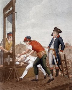 Maximilien Marie Isidore de Robespierre vid giljotinen av J. (after) Beys
