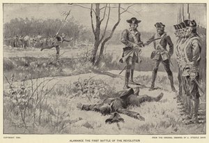 Alamance det första slaget vid revolutionen (litho)