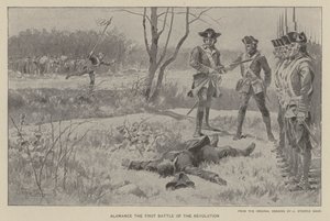 Alamance, revolutionens första strid (litho)
