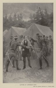 Capture of Jefferson Davis (litho) av J. (after) Steeple Davis