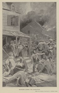 Richmond under evakueringen (litho) av J. (after) Steeple Davis