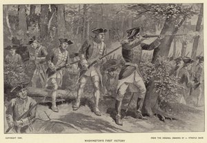 Washingtons första seger (litho) av J. (after) Steeple Davis