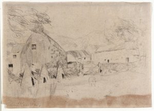 Bondgård--Insle of Man av J. Alden Weir