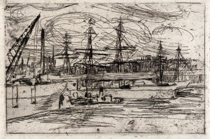 Liverpool Docks av J. Alden Weir