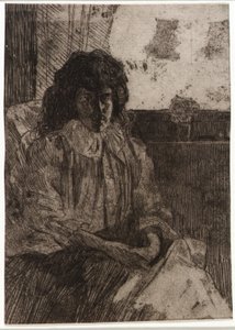 Skiss vid fönstret nr 2 av J. Alden Weir