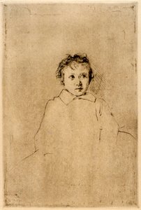 Skiss av ett barn av J. Alden Weir