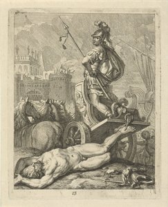 Akilles med Hectors lik bakom sin vagn Scener ur Achilles liv (serietitel) Vitam et mortem achilli (serietitel)