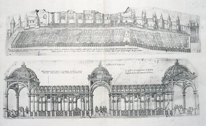Utsikt över Montargis, från "De vackraste byggnaderna i Frankrike", publicerad 1570-talet