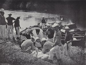 Swan upping på Themsen, Nicking eller Marking av J. Benjamin Stone