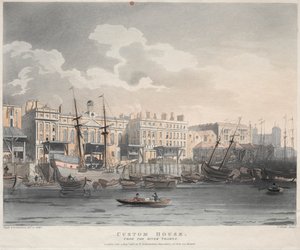 Tullhuset, från Themsen av J. Bluck