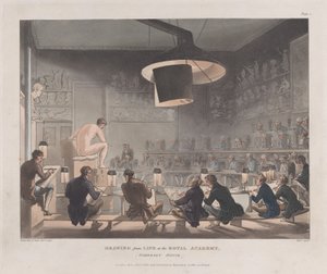Ritning från livet vid Royal Academy, Somerset House, 1 januari 1808., 1 januari 1808.