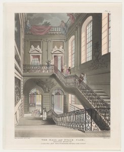 The Hall and Stair Case, British Museum, 1 april 1808., 1 april 1808. av J. Bluck