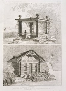 Terrass täckt med cement och rost designad av Danjoy, c.1880