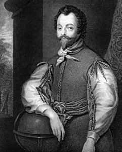 Sir Francis Drake, engelsk navigatör och kapare från 1500-talet.