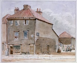 Vy över ett gammalt hus i High Street, Lambeth av J. Findley