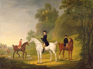 Lord Bulkeley och hans Harrier, hans jägare John Wells och Whipper-In R. Jennings, 1773